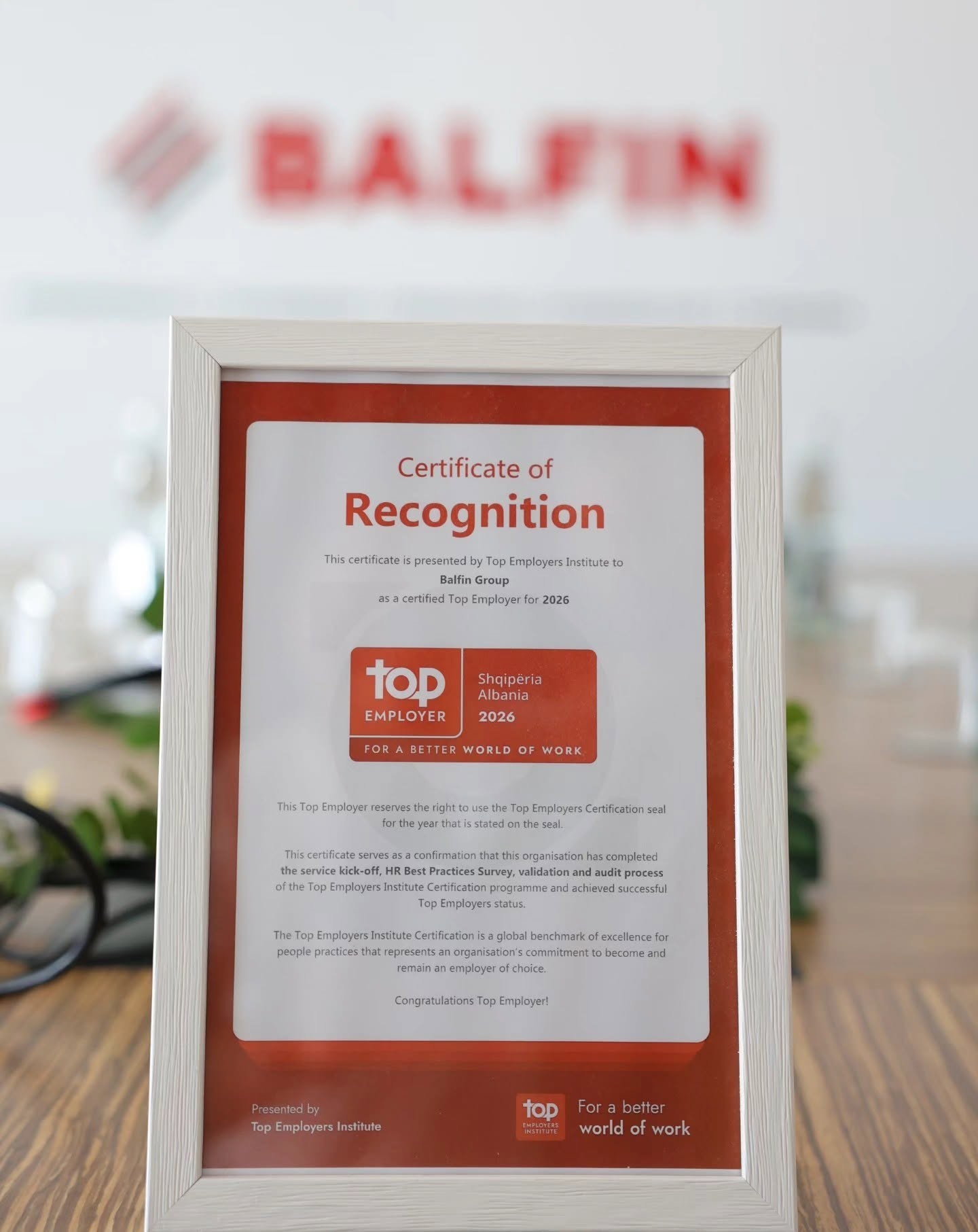 In Wien gegründete BALFIN Group vom Top Employers Institute als Top-Arbeitgeber des Jahres zertifiziert